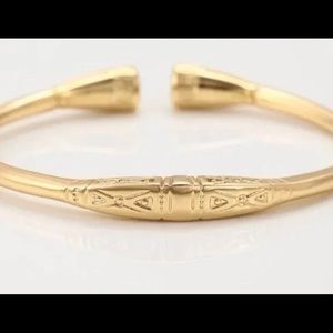 Egyptian Hieroglyph African Bracelet Gold NWT